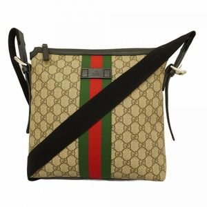 Gucci Shoulder Bag Black Brown GG Supreme Sherry